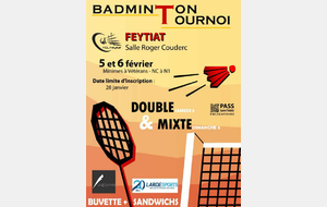 Tournoi Adultes Feytiat - 5 &amp; 6 février 2022 !! 🤩🏸